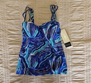 LAST CHANCE Profile by Gottex Blue and Green Women's Tankini Top